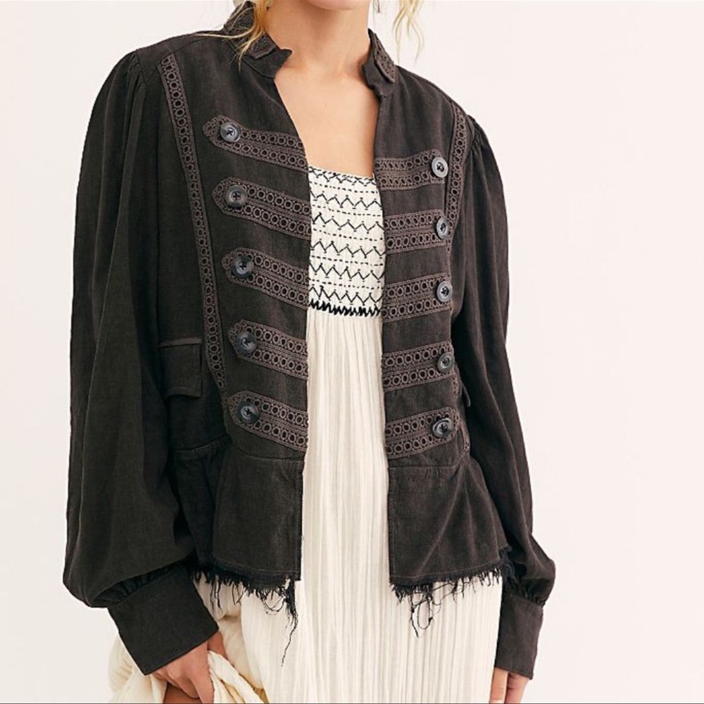 Free People Ariana Jacket Washed Black